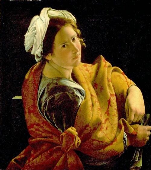 Artemisia Gentileschi nel Ritratto di giovane donna come sibilla del padre Orazio Gentileschi