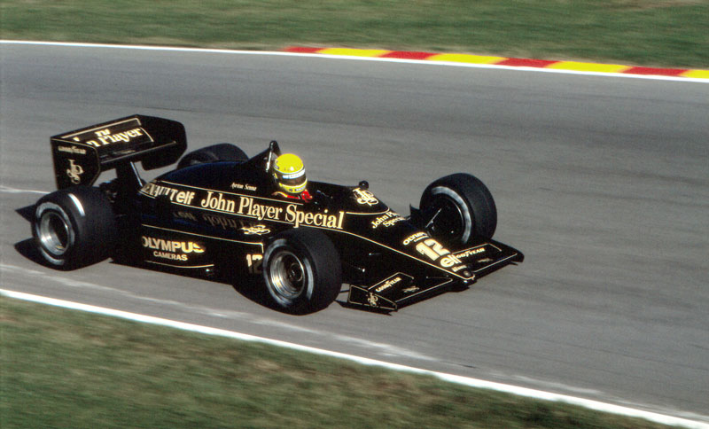 Senna a bordo della Lotus 97T al Gran Premio d'Europa 1985